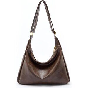 Hobo Bags for Women, Ultra Soft Foldable Vegan Leather Shoulder Handbag, Stylish